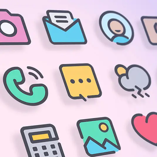 A theme with beautiful Linear icons filled with Pastel colors!