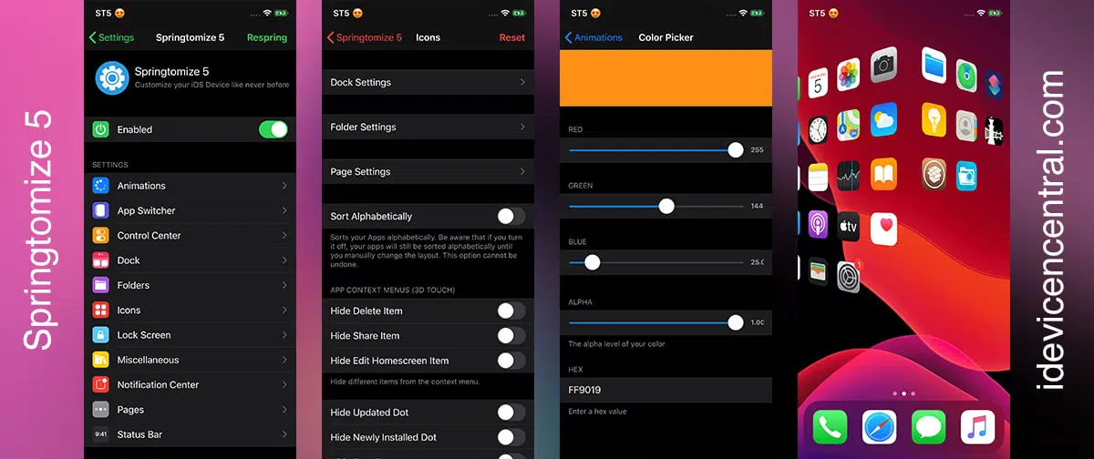 Springtomize 5 Tweak Review Download - iDevice Central Springtomize 5 Tweak Review Download