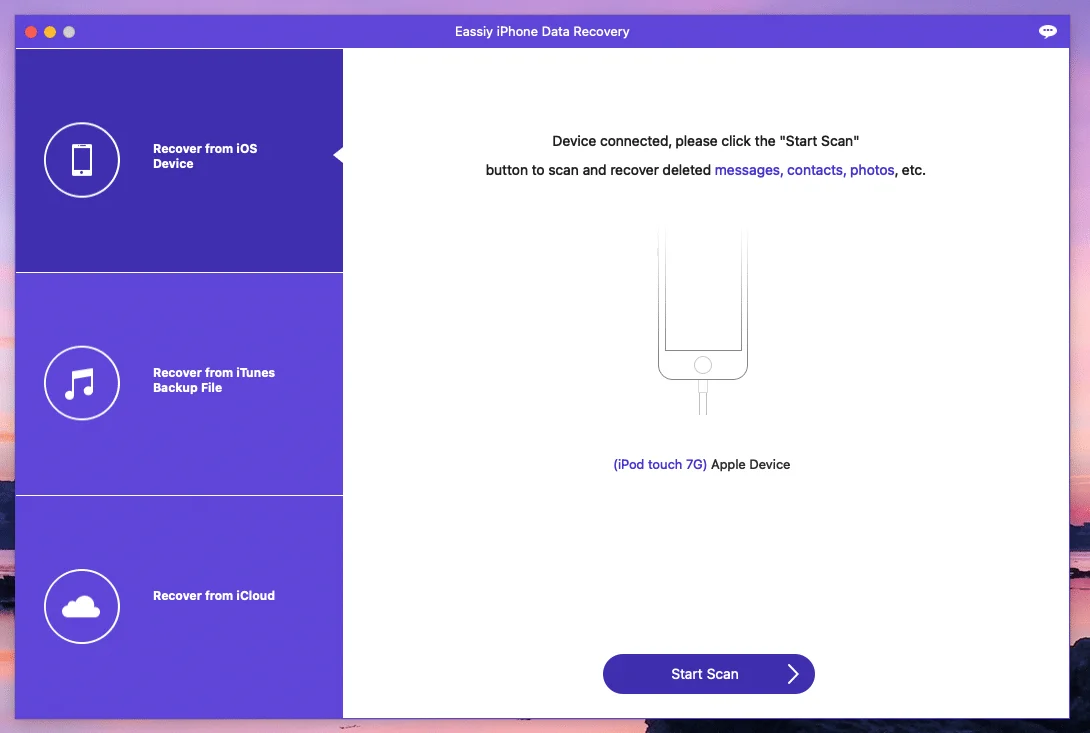 Eassiy iPhone Data Recovery - Connected phone