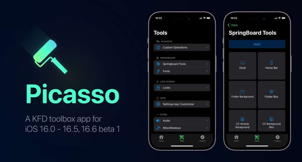 Picasso, a Cowabunga alternative for iOS 16.0 -16.5