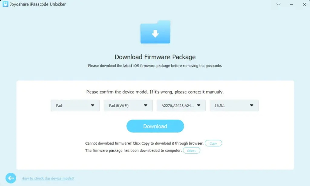 Download iOS firmware