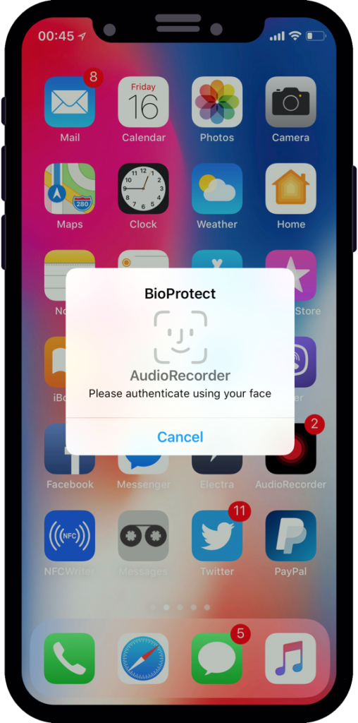 BioProtect XS Tweak on iOS. Courtesy of Limenos.