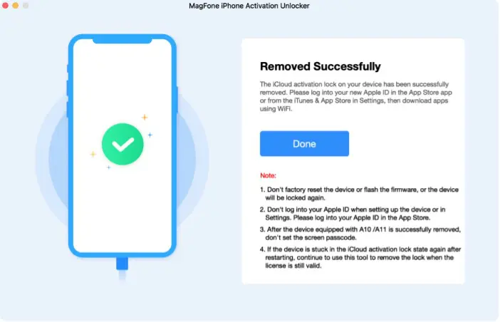 MagFone - Successfully bypassed iCloud Activation.