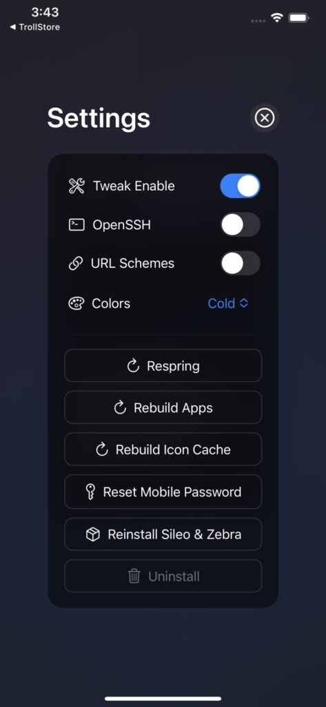 RootHide Bootstrap Settings