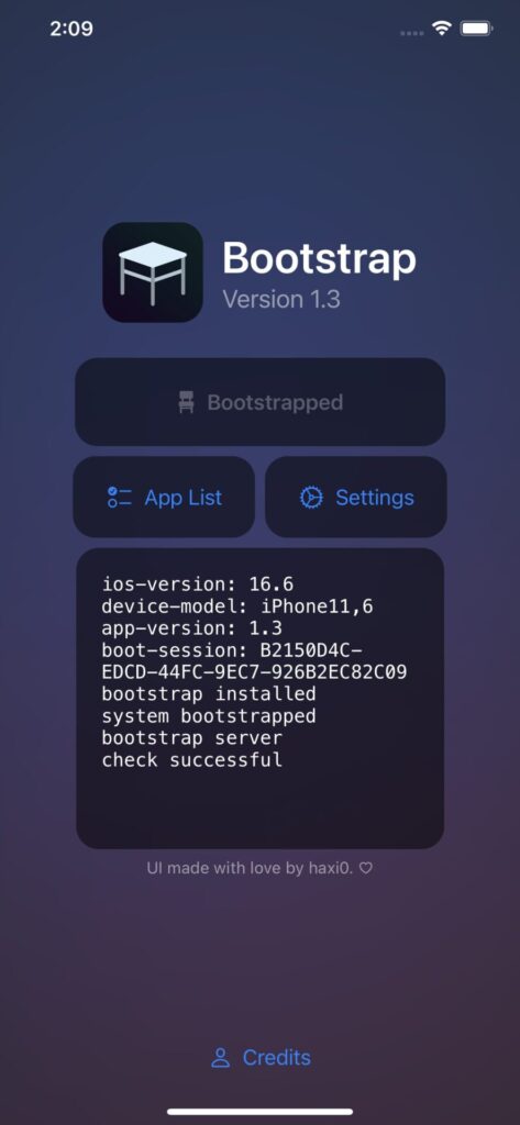 RootHide Bootstrap fully installed on iOS.