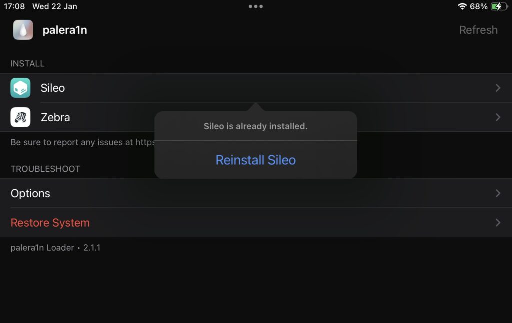 PaleRa1n install Sileo or Zebra on iOS 18