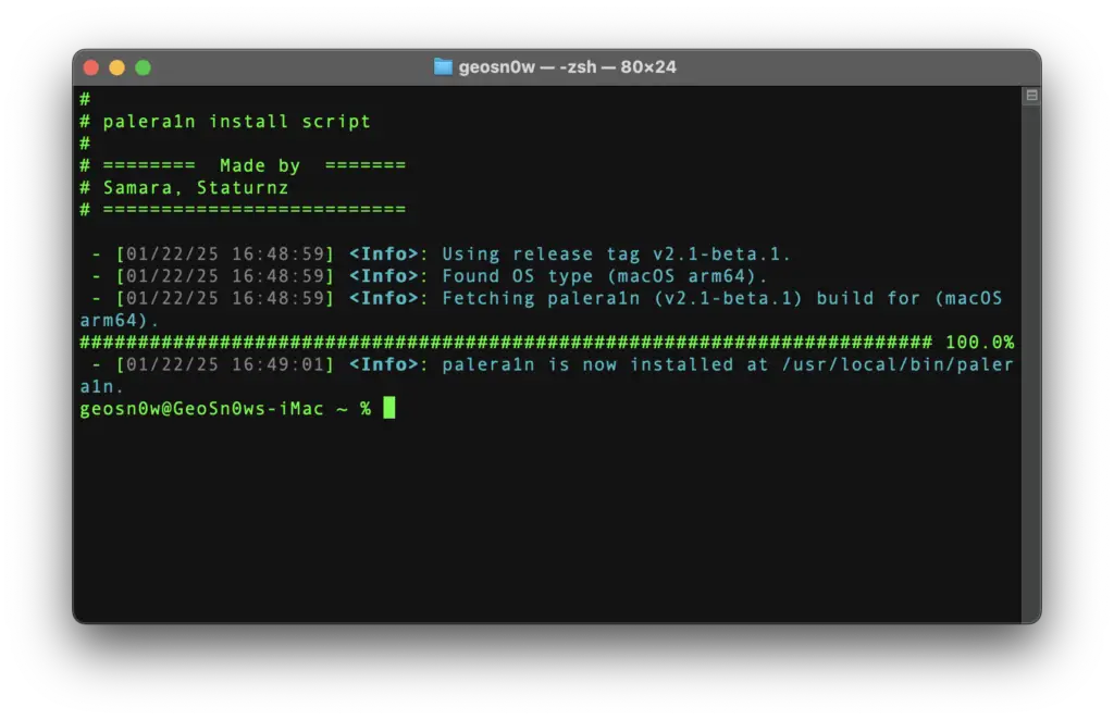 install palera1n jailbreak on macos and linux