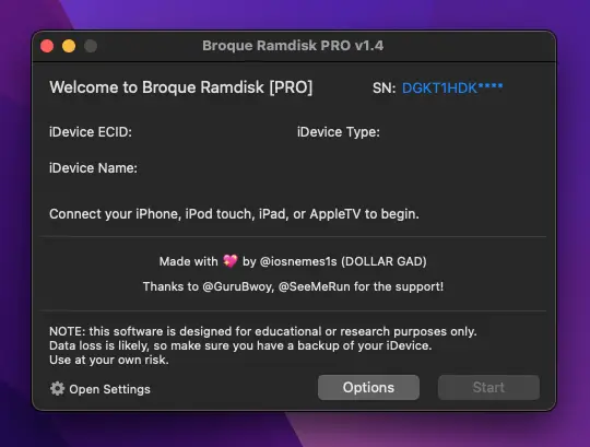 Broque Ramdisk PRO for macOS - Free iCloud Bypass Tool