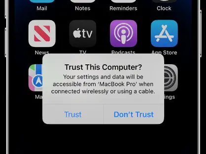 Trust this computer iOS 18