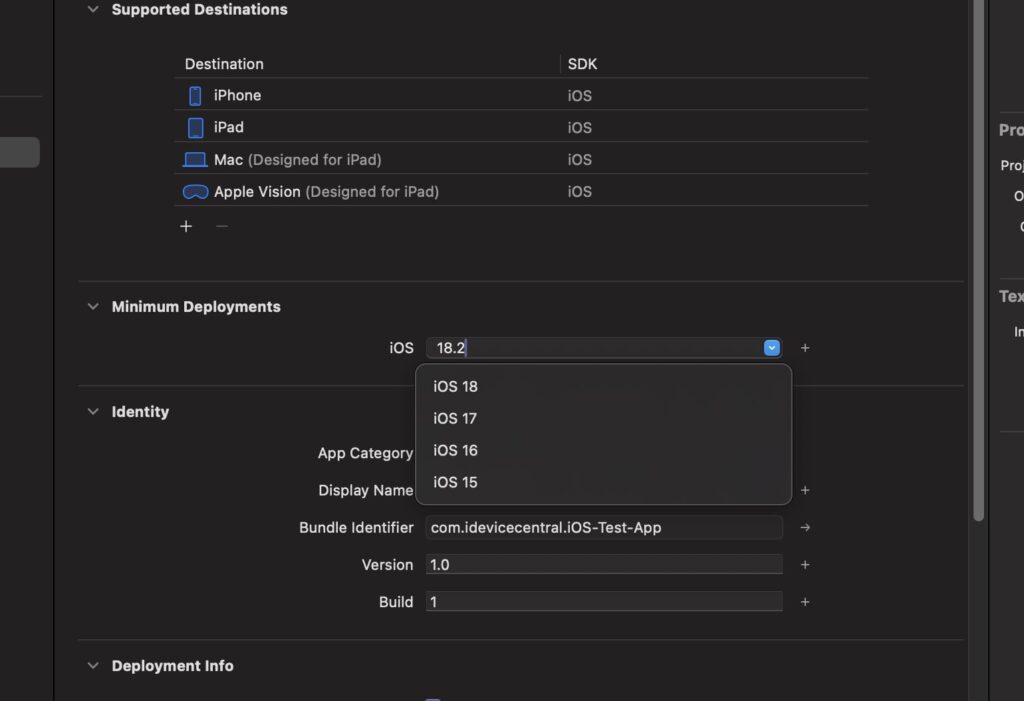 Latest version of Xcode currently supports iOS 15 as the oldest deployment version.