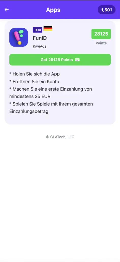 offer screen in lootvalley - iDevice Central LootValley offer page tells you the requirements for each offer as well as the amount of points you will earn.