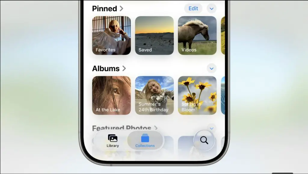 Screenshot - iDevice Central iOS 26 new Photos App tabs