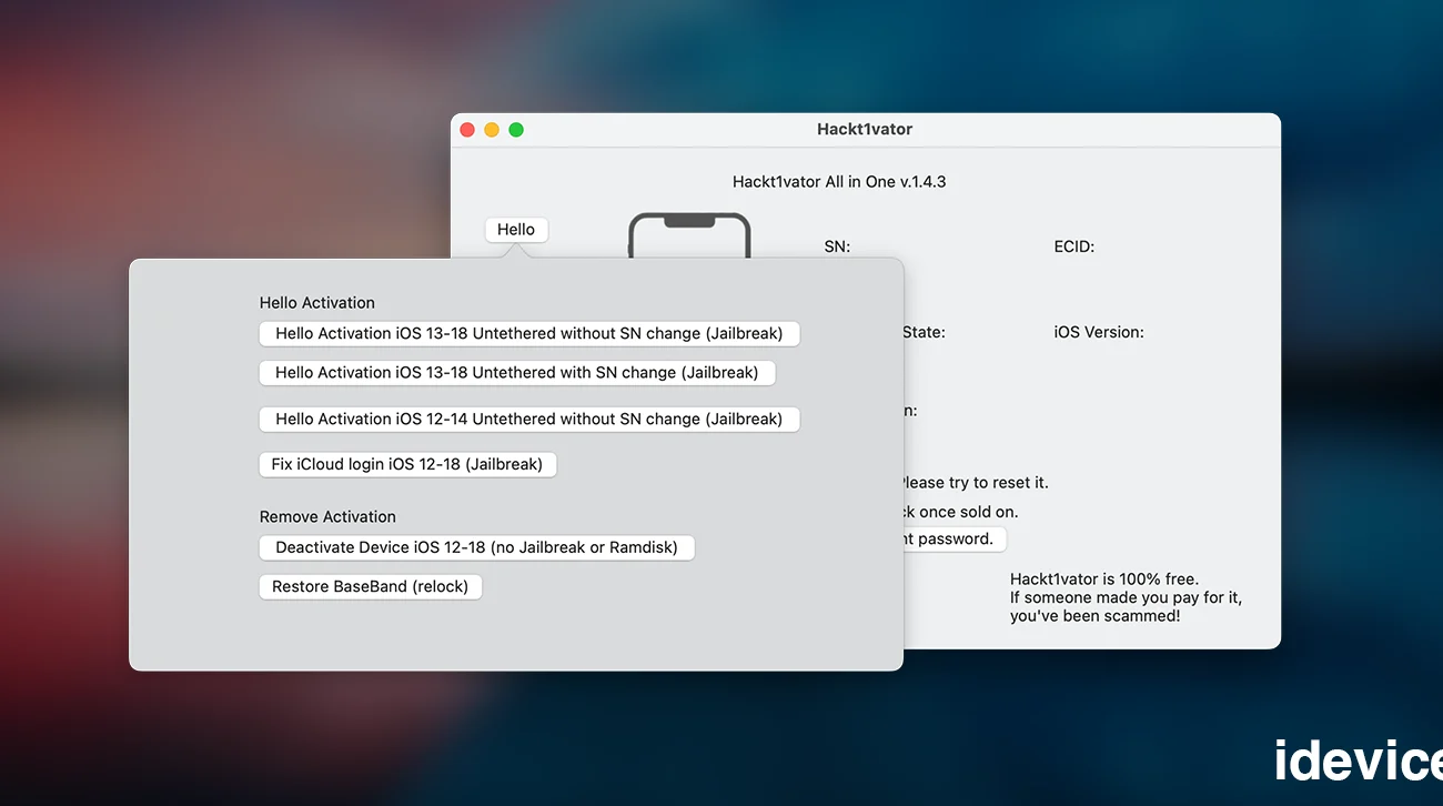 Hackt1vator AIO iOS 18 iCloud Bypass 1.4.3 for Windows & macOS – Free Download & Guide
