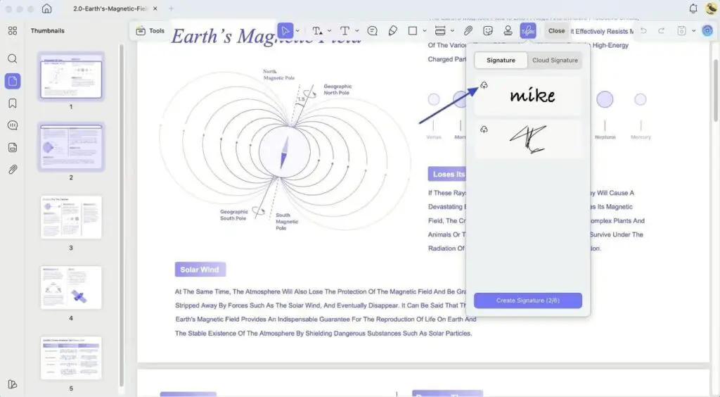 save handwritten signature cloud updf