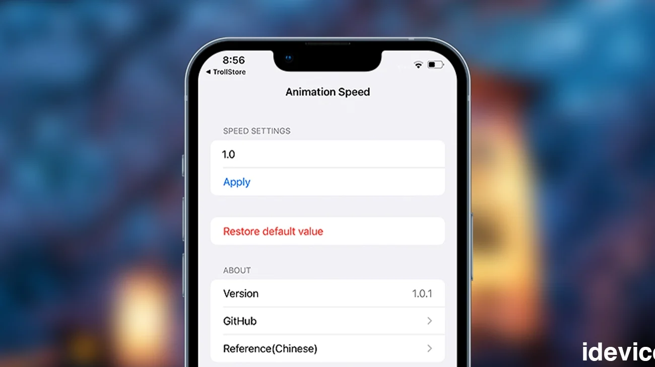 AnimationSpeed IPA – Customize UI Animation Speed on TrollStore Devices (iOS 14 – 17.0)