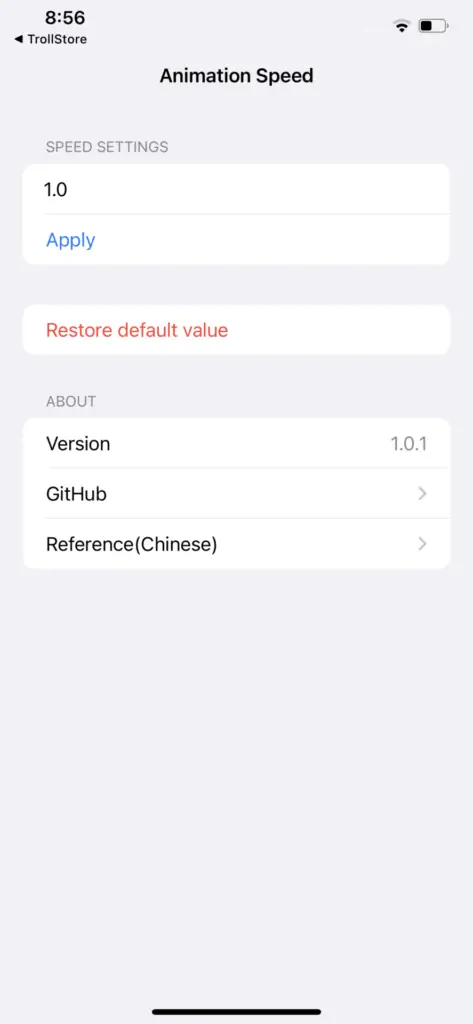 AnimationSpeed (created by DevelopCubeLab) is a simple but powerful tool that modifies Apple’s default UI animation speed.