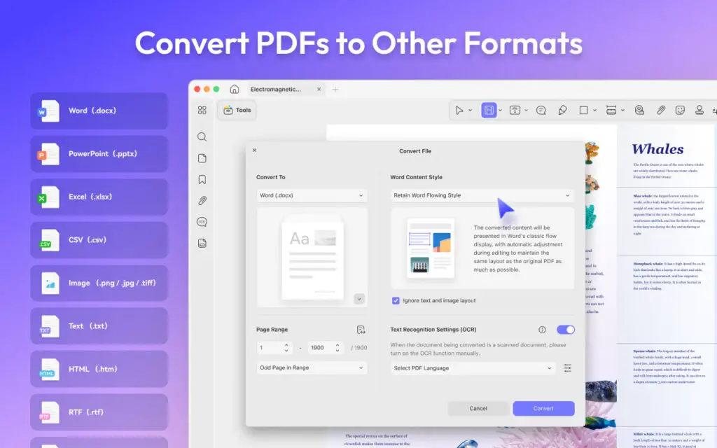 Convert PDF files easily